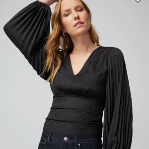 WHBM Pintucked Banded Bottom Blouse NWT